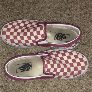 Magenta checkered vans